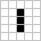 The blinker configuration, which oscilates back and forth between two states indefinitely